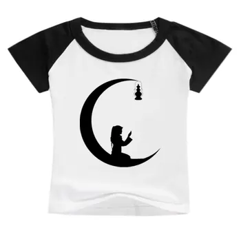 Vara 4-14 an-vechi stil nou băiat fată casual copii T-shirt imprimat desene animate Active de sus 3133 Ramadan luna moonman