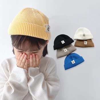 Versiunea Coreeană Copii De Lână Tricotate Pălării Toamna Iarna Noi Copii Dovleac Palarie Casual Baieti Fete Hip Hop Bonete Copii Căciuli