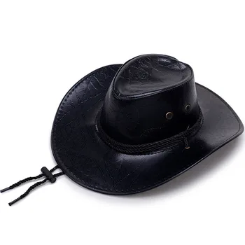 Vest Pălării de Cowboy de Călătorie Capace Pentru Femei, Bărbați Capace de Pălării din Piele Cavaler palarie Pălării de protecție Solară Simțit Jazz Capac Os Cowboy Capac Bărbați