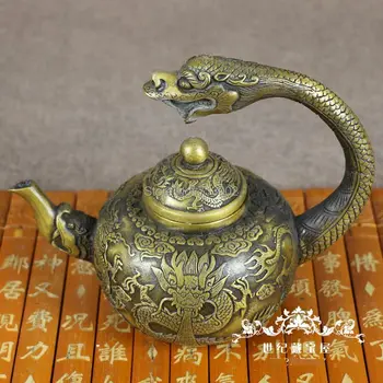 Vintage Fierbător Dragon ulcior meserii Vechi de Cupru ceainic Dragon Descurca Foarte Rare Semnat