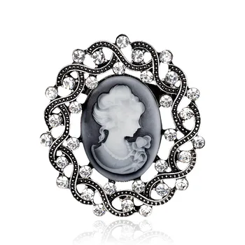 Vintage Stil Gotic Cap Medalion de Cristal Diamante Brosa pentru Femei, Nunta Brosa Buchet Cadou Bijuterii AF036