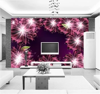 Vis model tendință de moda cameră de zi cu TV pictura murala de perete profesionale tapet personalizat 8D perete impermeabil care acoperă