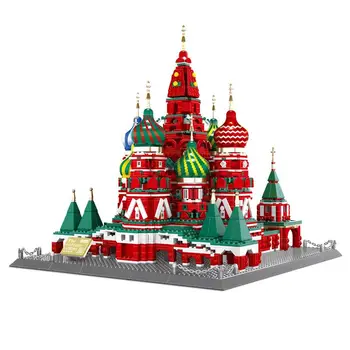 Wange Blocuri Rusia Arhitectura punct de Reper Catedrala Sfântul Vasile din moscova Cărămizi de Construcție Juguetes Copii Jucarii pentru Copii, Cadouri 6213