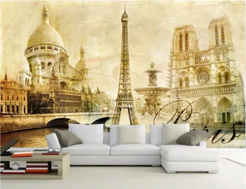 WDBH personalizate murale 3d tapet Europene Paris Turnul Eiffel acasă decor pictura picturi murale 3d tapet pentru camera de zi