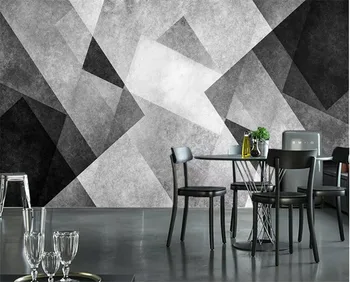 wellyu Personalizat tapet 3d noi picturi murale retro modern geometric alb-negru linii de personalitate living scule de hârtie de perete