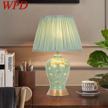 WPD Stil Chinezesc Ceramica Lampa de Masa LED Creativ Estompat Simplu Noptieră lampa de Birou Pentru Acasa, Camera de zi Dormitor