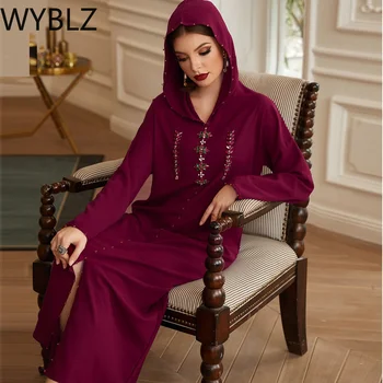 WYBLZ Abaya Dubai Turcia Musulmană Moda rochie Musulman Haine de Seară Diamante Halat de Hijab Islam Femei Rochii Maxi XL