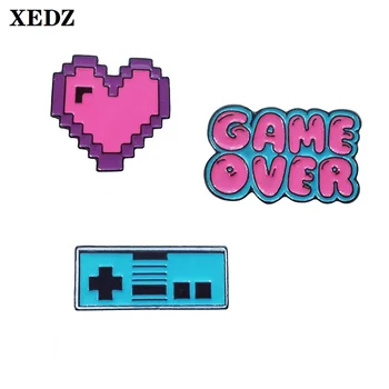 XEDZ Dragoste Personalizate de Dragoste de PESTE JOC Scrisoarea Joc Consola Butonul Email Pin Rafinat Moda Insigna Rucsac Haina Brosa Cadou