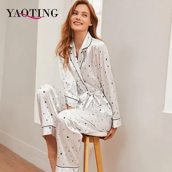 Yaoting Femei pijamale pijama satin pentru femei pijamale de mătase pijamale pentru femei