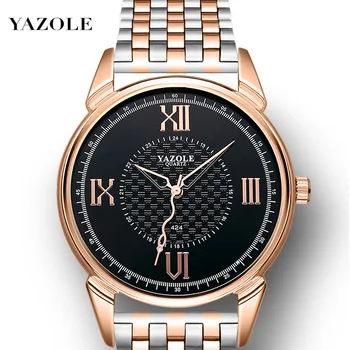 YAZOLE brand, moda casual tendința Oamenilor de Afaceri Cuarț ceas Strălucire-in-the dark oțel rezistent la apa curea ceas