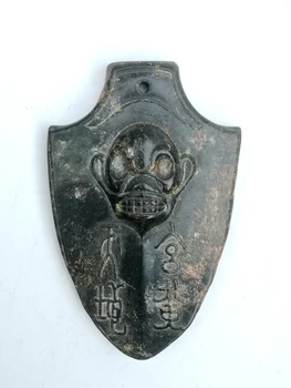 YIZHU CULTUER Colecție de ARTĂ Veche China Cultura Hongshan Negru Magnet de Jad Schelet Persoană Pandantiv Ornament