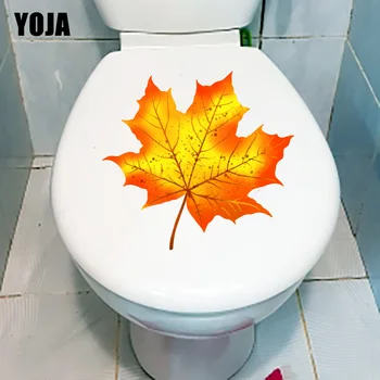 YOJA 21.5*21.4 CM Simplă Frunză Roșie de Arțar Desene animate Planta WC Toaletă Autocolant de Perete Acasă Decor T1-1338