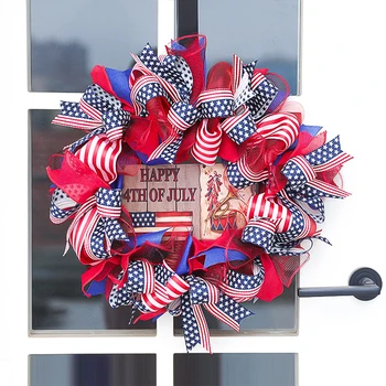 Ziua independenței Cununa 16inch Steagul American Model Coroană de flori pentru Festivalul de Celebrare Ușa de Perete Fereastră Decor Petrecere